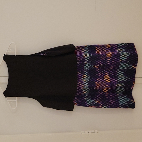 Hurley color block graphic black purple pattern mini dress sleeveless - Picture 4 of 4